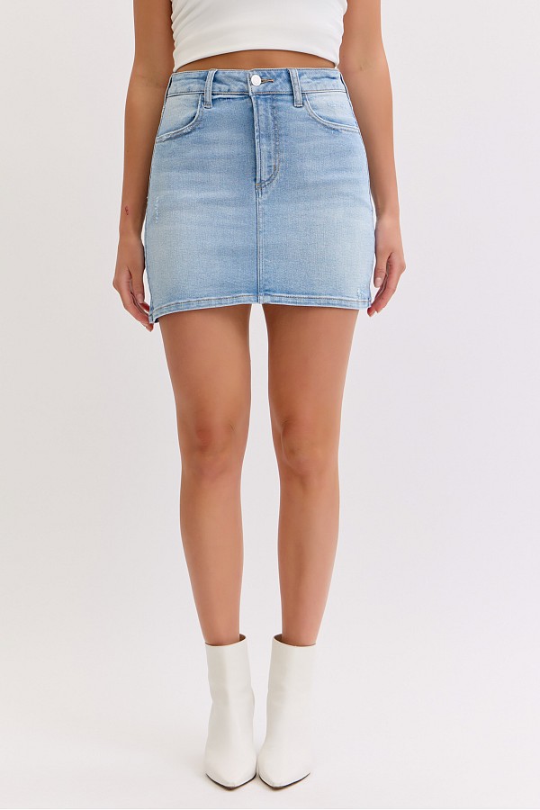 Basic Mid Waisted Mini Skirt with 1/2" Hem